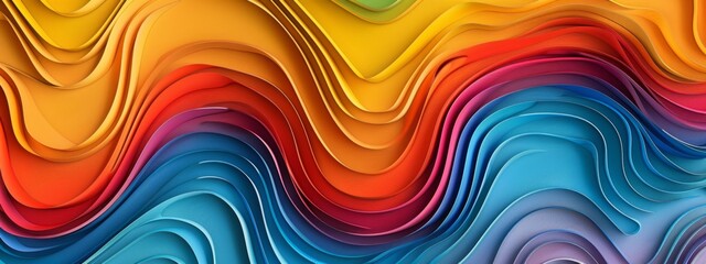 Wall Mural - Vibrant Abstract Colorful Waves Background