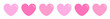 Pink heart icon set line. Cute gradient pattern. Happy Valentines day sign symbol simple template. Love greeting card. Decoration element. Flat design. White background. Isolated. Vector