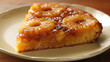 Authentic jamaican pineapple upside-down cake on a ceramic plate, capturing the vibrant flavors of caribbean cuisine