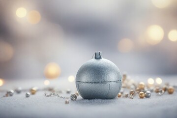 christmas balls on snow