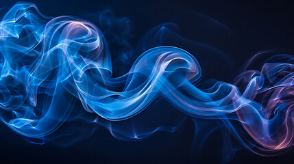 Wall Mural - Abstract Fluid Dark blue and light blue gradient smoke.