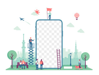 Vector illustration with smartphone motif (design space on smartphone screen)