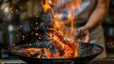 Fototapeta  - Shrimp cooked on pan.