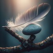 feather on the stone