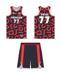 Jersey basketball template design. Basketball uniform mockup design. Vector design basketball jersey.