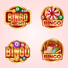 Poster - Realistic bingo game label set