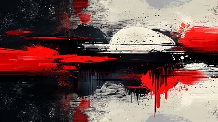 Wall Mural - an abstract poster template featuring dark black and red graffiti-style vector illustration artwork.
