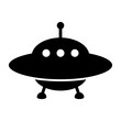 Cartoon UFO icon, alien spaceship icon.