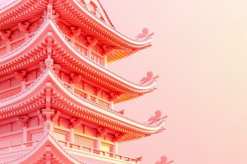 Wall Mural - illustrations of ancient chinese architecture building