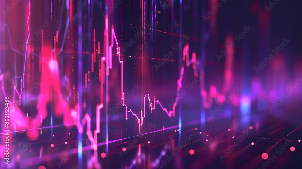 3D chart and trend graph arrow symbolizing data analysis in financial ...