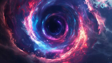 Wall Mural - vibrant cosmic vortex with swirling nebula patterns