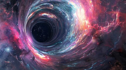 Wall Mural - cosmic swirl of a vibrant galaxy black hole