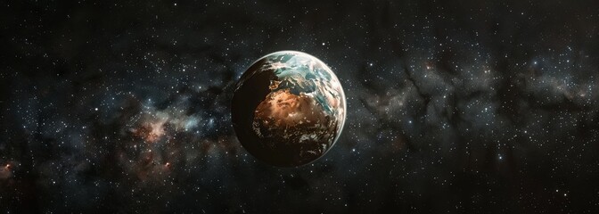 Wall Mural - serene planet orbiting in a tranquil cosmos