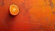 Sliced orange on a textured background. Top view.