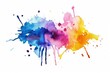 A vibrant watercolor painting of a rainbow of paint splatters. Perfect for artistic projects