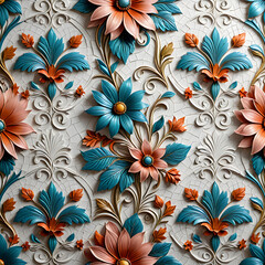 Wall Mural - seamless floral background