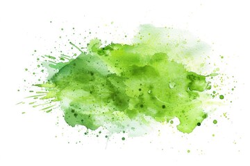 Sticker - Vibrant watercolor painting of a green spot, perfect for design projects