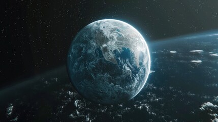 Wall Mural - a stunning image of the earth from space with a starry background. ideal for science and astronomy p