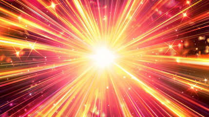 Fototapete - Luminous abstract backdrop showcasing a powerful burst of light and sparkling stars