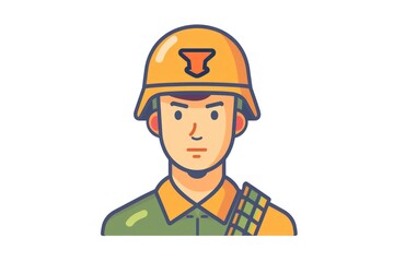 Wall Mural - A man wearing a helmet and a green shirt. Suitable for industrial or construction themes