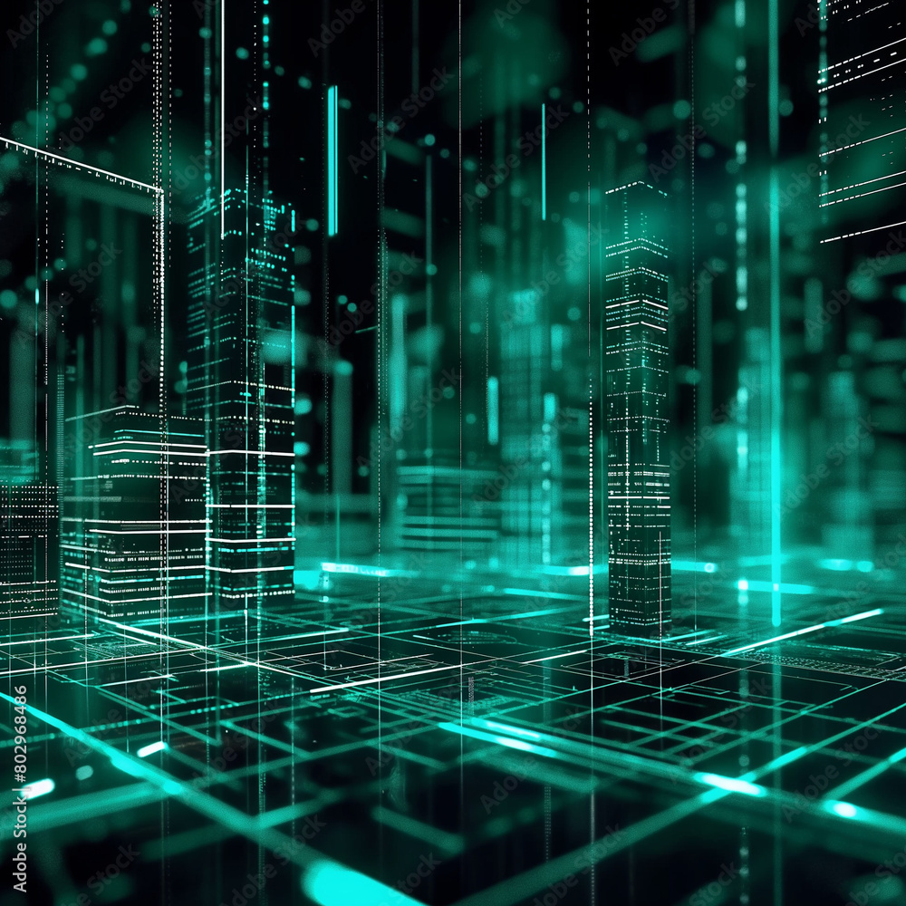 City lights and lines in a contemporary design, kinetic wallpaper stock