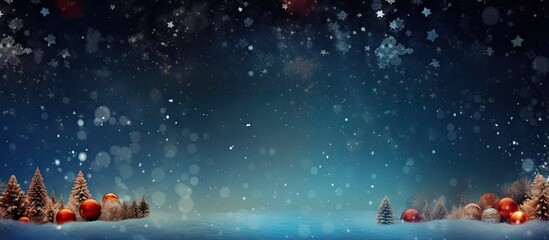 Fototapete - A festive background with a holiday Christmas theme perfect for adding text or graphics in the copy space image