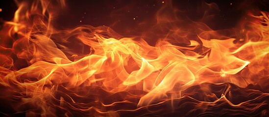 Poster - A close up of a burning flame with a blank area for text providing a copy space image
