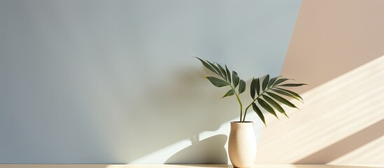 Wall Mural - A copy space image of the plant s shadow against a bright background providing room for text