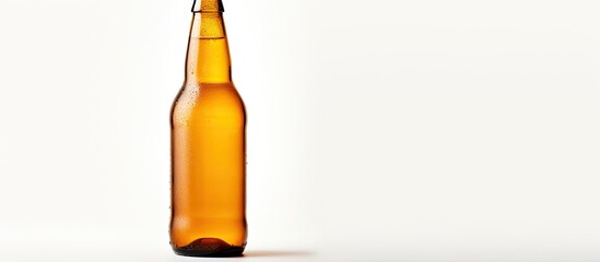 Aufkleber - A beer bottle is seen on a white background providing ample space for text or other elements to be added to the image