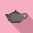 Chinese tea pot icon flat vector. Traditional china tea. Asian kettle
