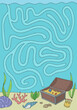Underwater maze graphic color sketch vertical illustration vector 