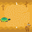 Maze game Labyrinth Turtle vector illustration. Colorful puzzle for kids