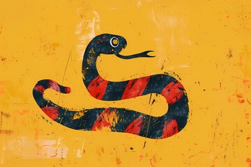 Wall Mural - a snake pencil drawing for children