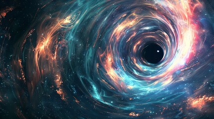 Wall Mural - cosmic whirlpool in deep space with vivid galaxy colors