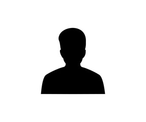 Poster - Man person silhouette a user icon. Profile picture, portrait symbol. User member vector design and illustration.	