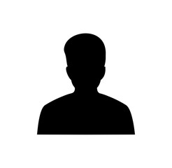 Poster - Man person silhouette a user icon. Profile picture, portrait symbol. User member illustration on transparent png background. 	