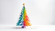 © cobaltstock - Beautiful rainbow colored christmas tree with copy space