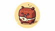 Cute beaf steak sitting cartoon vector icon illustration food nature icon concept isolated flat
