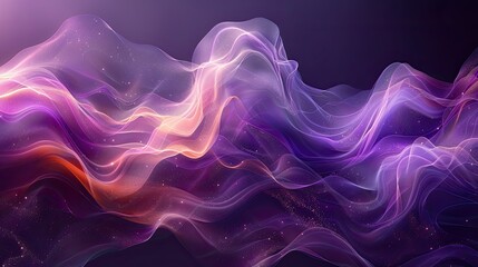 Poster - Flowing purple waves creating a luxurious and dynamic abstract background