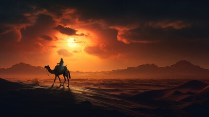 Wall Mural - camel in desert