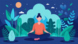 © Justlight - A person sitting in a meditation room surrounded by calming greenery and incorporating deep breaths as they mentally connect with their plants..