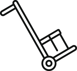 Sticker - Parcel on warehouse cart icon outline vector. Order delivery. Shipping parcel