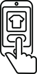 Wall Mural - click on phone to buy icon outline vector. pay online web. store mobile