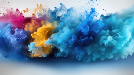 Wall Mural - Flow of colorful liquid in water. Rainbow Explosions