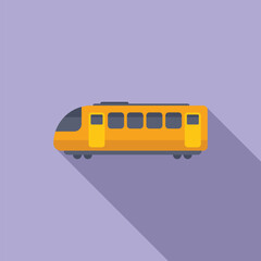 Sticker - View modern tram icon flat vector. High speed move. Transit electric