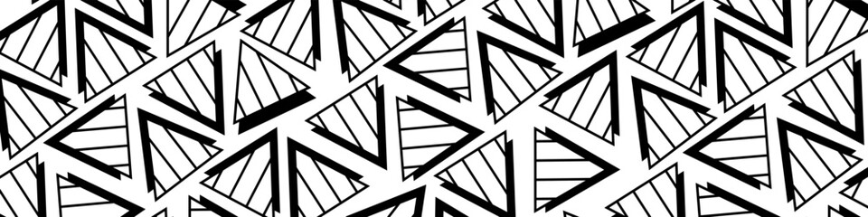 Canvas Print - Abstract black and white triangles pattern cover. Modern abstract geometric vector background.