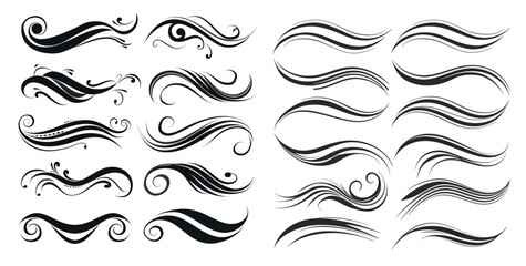 Aufkleber - Underline swooshes, swooshes tails, and athletic typography text underlining symbols.