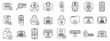 © anatolir - Wrong password icons set outline vector. Lock key forget. Work data shield
