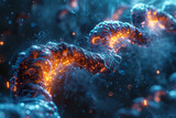 Fototapeta Nowy Jork - Digital illustration depicting the CRISPR-Cas9 system precisely editing DNA sequences within a cell nucleus.