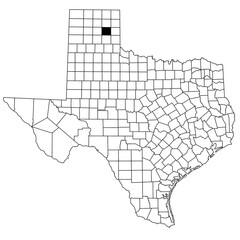  Map of gray County in Texas state on white background. single County map highlighted by black colour on Texas map. UNITED STATES, US